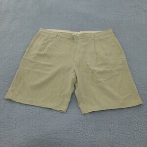Tommy Bahama Shorts Mens 40 Chino Beige Pleated Silk Golf Pockets